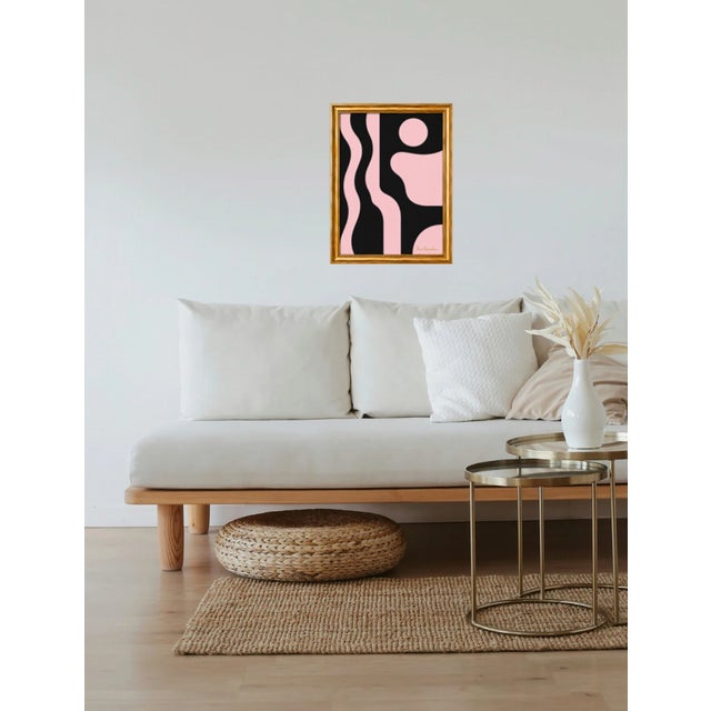 Blush Current Abstract Painting , Framed by Bryan Boomershine For Sale - Image 4 of 7