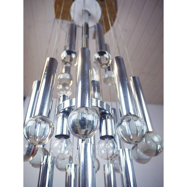 Italian Sputnik Cascade Chandelier in Crystal Balls & Chrome by Gaetano Sciolari, 1970s For Sale - Image 3 of 7