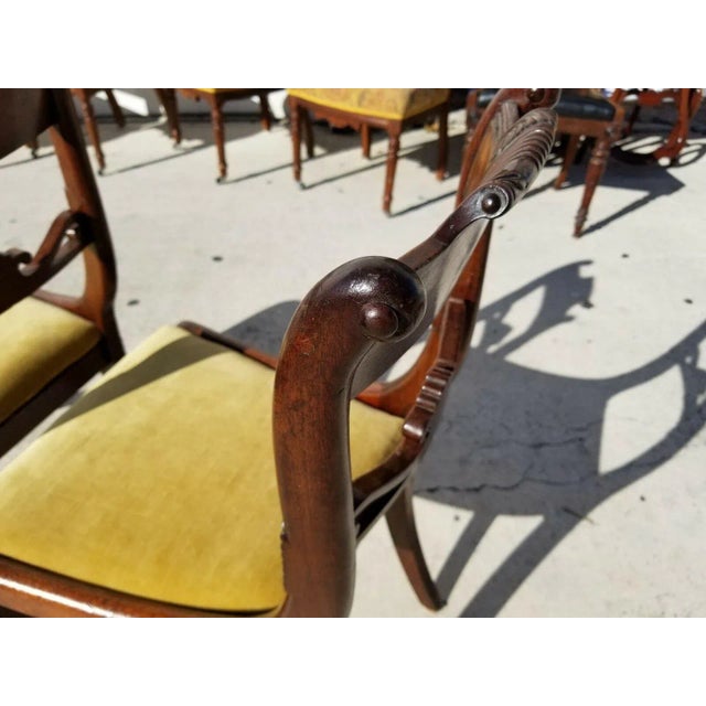 English William IV 1830's Hand Carved Mahogany Chairs. - Set of 2 For Sale - Image 3 of 10