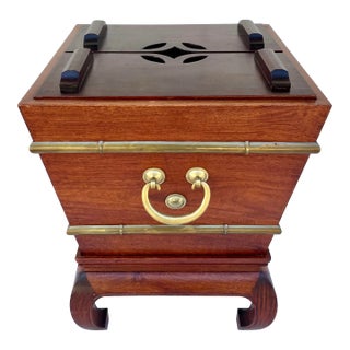 Mid-Century Rosewood and Brass Beverage Ice Box Attributed to George Zee For Sale