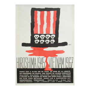 1967 French Political Documentary Movie Poster - Hiroshima 1945/Vietnam 1967 - Siné