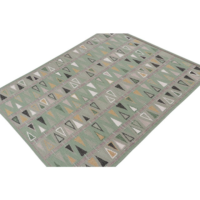 Celerie Kemble Swedish Geometric Rug by Celerie Kemble for Chairish in Sage, 3'x10' For Sale - Image 4 of 8