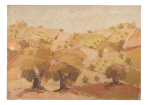 Franco Marzilli, Hills, 1970s, Oil Painting on Canvas