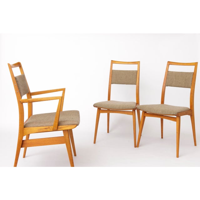 Vintage German Chairs in Beech, 1970s, Set of 3 For Sale - Image 4 of 10