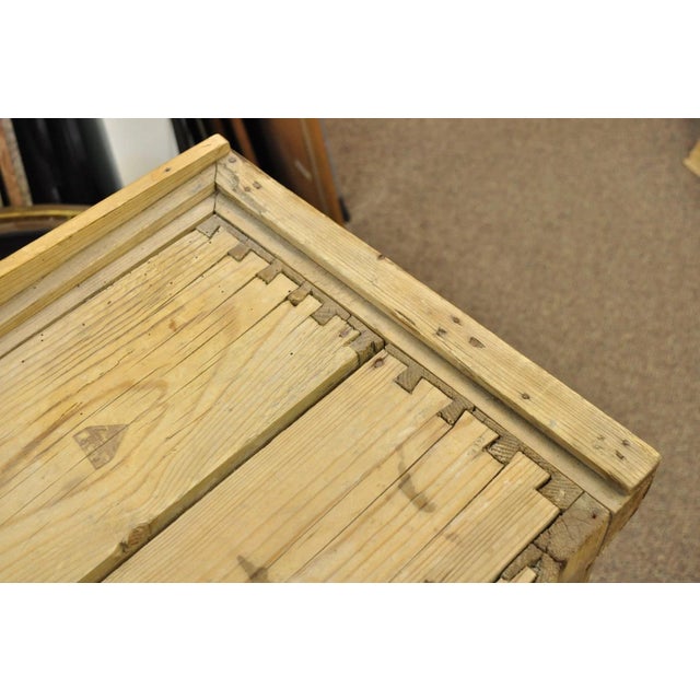 Antique French Country Provincial Pine Wood Buffet Cupboard China Cabinet Hutch For Sale - Image 16 of 18