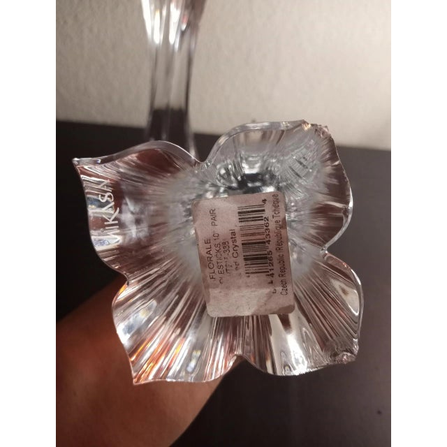 These are GORGEOUS MIKASA Florale Crystal Czech Republic 10" Candle Holders Set of 2. Great Optic Radiance Great Holiday...