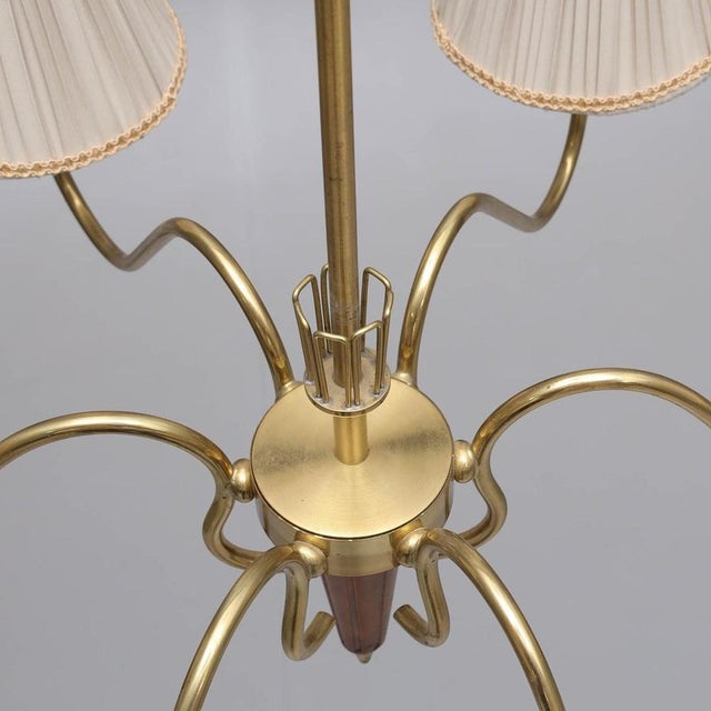 Swedish Brass Chandelier by Hans Bergström for Asea, 1940s For Sale - Image 6 of 9