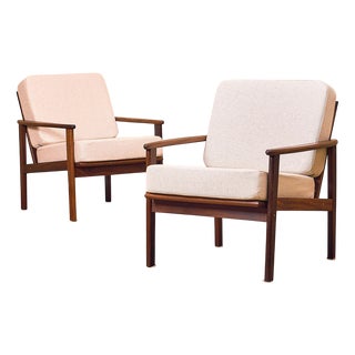 Danish Armchairs in Walnut, 1950s, Set of 4 For Sale