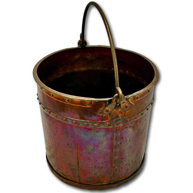 Outstanding & Rare Large Antique American Hand Wrought Heavy Solid Copper Farm Utility Pail - Bucket Dated 1849 For Sale - Image 17 of 18