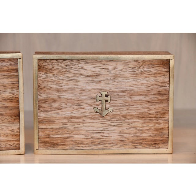 Vintage Wooden Decorative Storage Dresser Boxes—A Pair For Sale In New York - Image 6 of 7