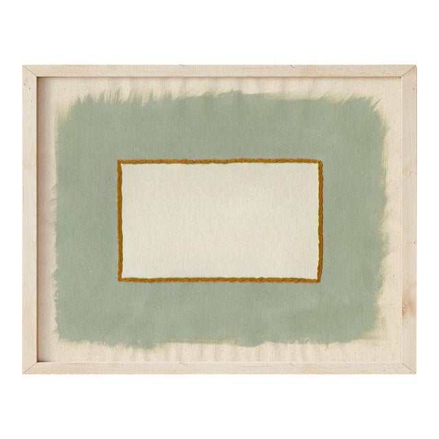 Minimalist Neutral Sage Green Art Print, Emily Keating Snyder, 24 X 30 Print in Wood Frame For Sale