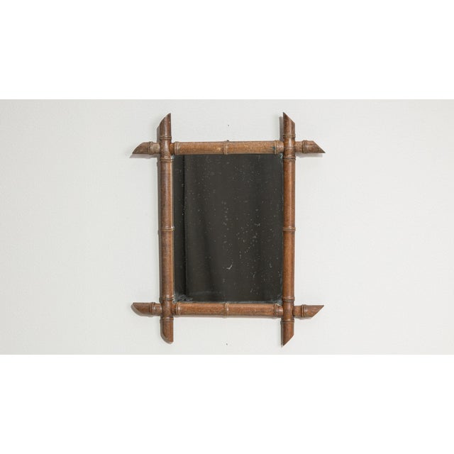 Wood 19th Century France Tan Wood Mirror For Sale - Image 7 of 10