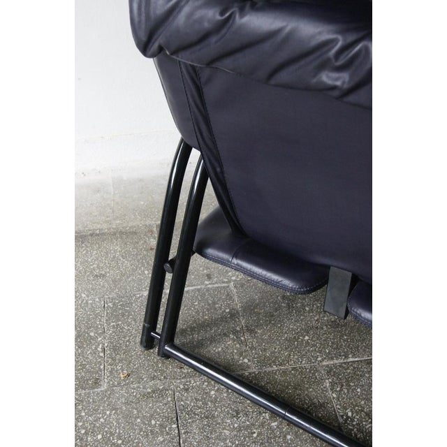 Vintage Italian Lounge Chair in Leather For Sale - Image 13 of 15