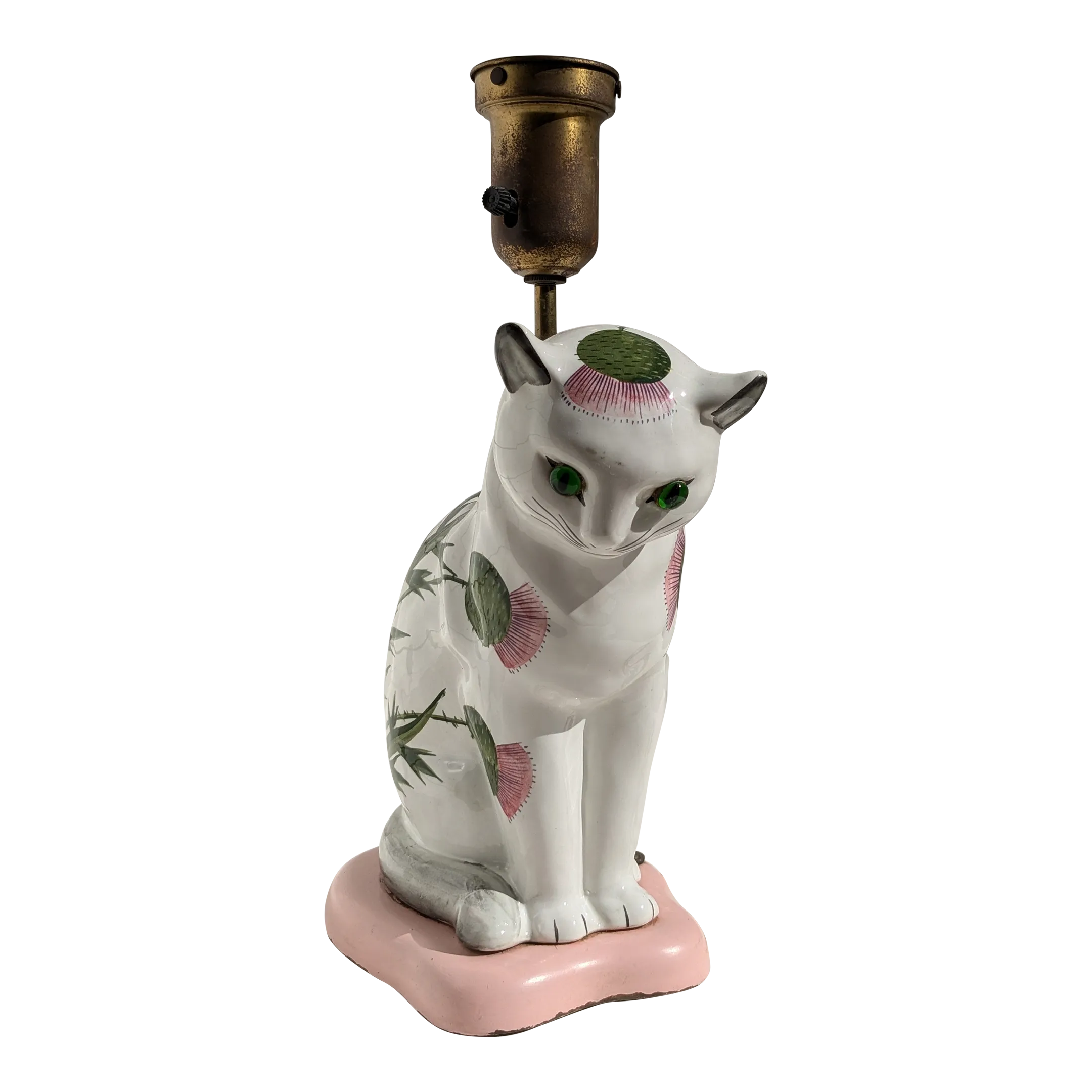 Large Mid 20th Century Nekola Pinxt Plitcha Wemys Pottery Cat With