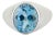 925 Sterling Silver Signet Ring With Blue Topaz Gemstone Size 7 For Sale