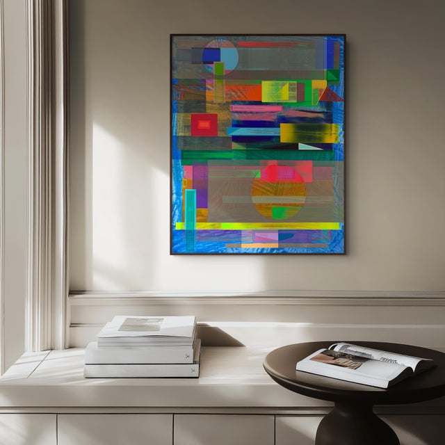 Abstract Contemporary Abstract Color Pencil, Acrylic Paint, Acrylic Mediums, and Oil Paint on Canvas "Relic: Transit Ii" by Michael Barringer For Sale - Image 3 of 4