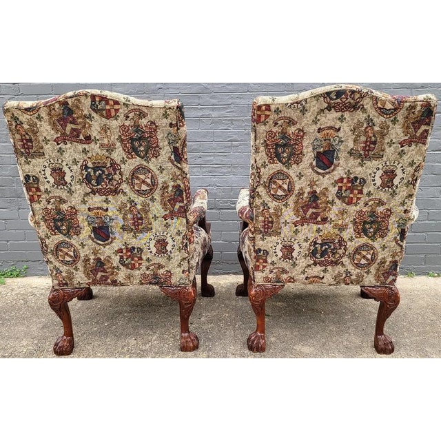 Pair of Gainsborough Library Chairs in the Irish Georgian Style For Sale - Image 9 of 12