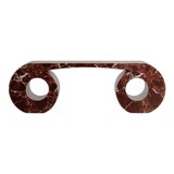 Rosso Lepanto Marble Stone Eye Bench by Esther Knopfler For Sale
