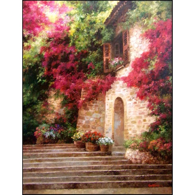 "Giardino del Fiore" #0483 framed Original Oil Painting on Canvas by Paul Guy Gantner Hand signed by the artist museum...