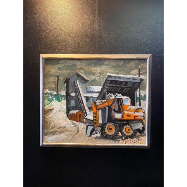 Modern William Goliasch, Excavator, Oil on Canvas For Sale - Image 3 of 8