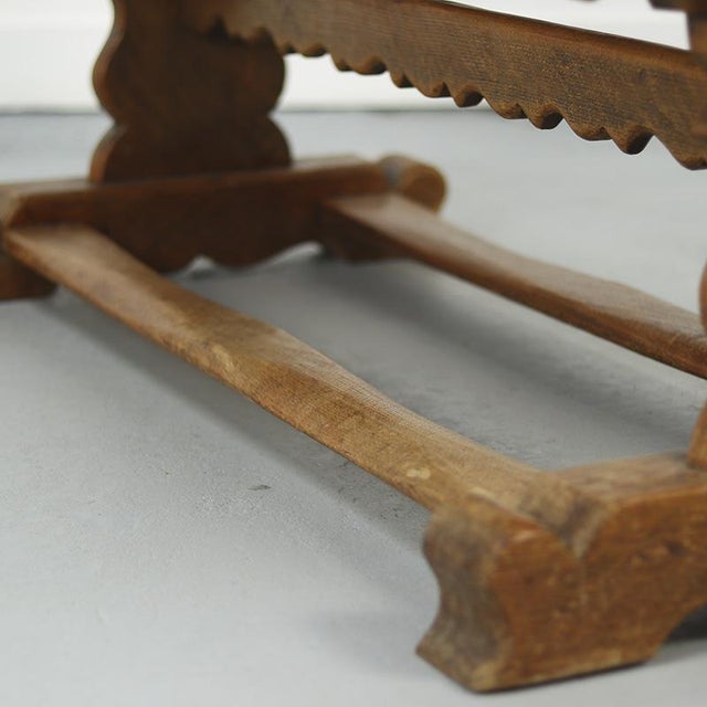 Antique Rustic Farmhouse Refectory Coffee Table in Solid Oak For Sale - Image 4 of 9