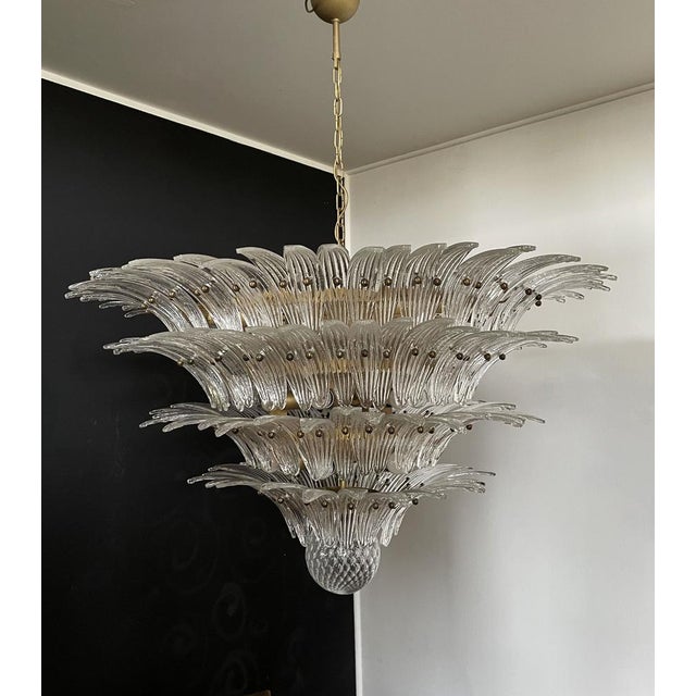 Palmette Chandelier in Clear Glass, 1990s For Sale - Image 14 of 18