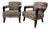 Larry Laslo for Directional Zebra Pattern Wood Frame Lounge Club Chairs, a Pair For Sale