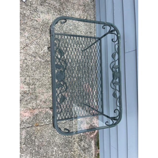 Russell Woodard Vintage Wrought Iron Outdoor Patio Table For Sale - Image 4 of 12