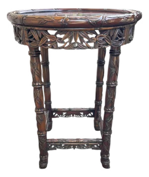 Antique Hand Carved Chinese Rosewood Accent Table