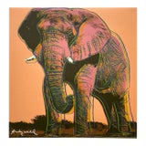 Andy Warhol Vintage 1986 Limited Edition Endangered Species Large Fine Art Lithograph Print " African Elephant " 1983 For Sale