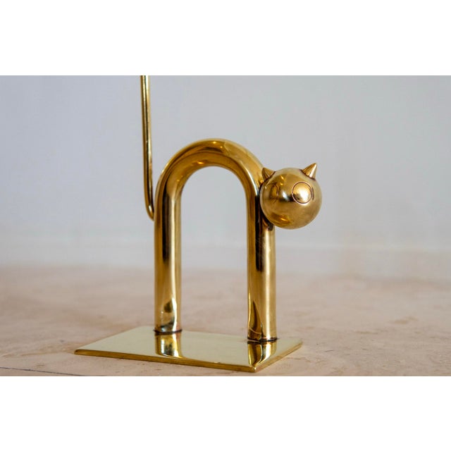 Art Deco Walter Von Nessen Brass "Cat" Bookend/Object For Sale - Image 3 of 5
