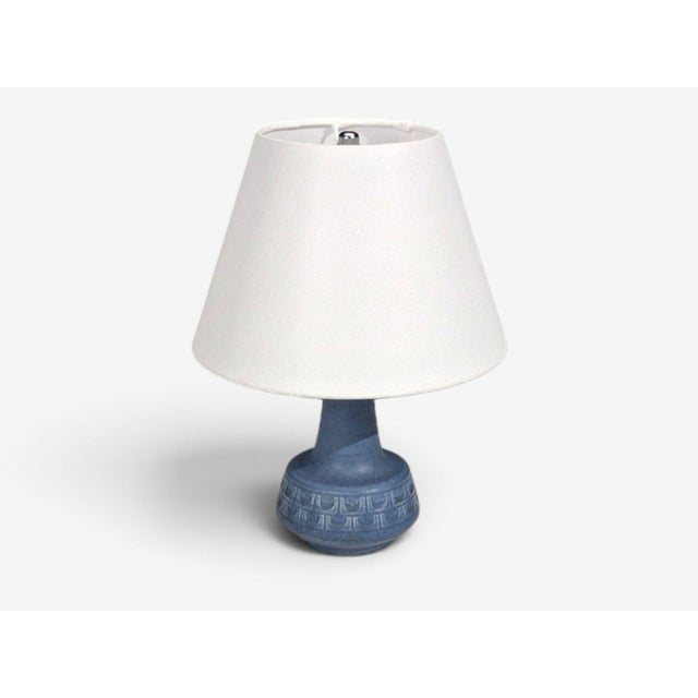 1960s Mid-Century Modern Soholm, Small Table Lamp, Light Blue Stoneware For Sale - Image 4 of 10