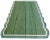Contemporary Handmade Cotton Scalloped Rug, Forest Green with Cream and Blue Border 8'x10' For Sale - Image 3 of 8