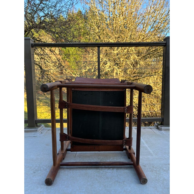 Vintage 1920s Roorkee Safari Chairs Set of 4 Brown Leather & Wood, Handmade For Sale - Image 10 of 12