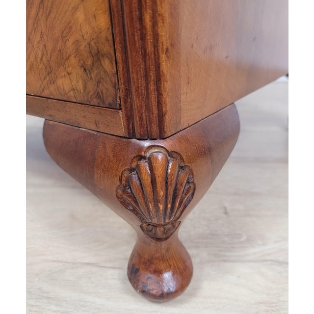 Mid-Century Walnut Bedside Cabinet with Shell Carvings, 1960 For Sale - Image 12 of 18
