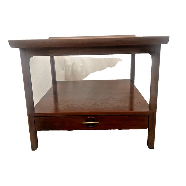 Mid-Century Modern 1960s Danish Mid Century Modern Lane Side Table, Nightstand, Bottom Drawer and Shelf For Sale - Image 3 of 12