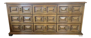 Vintage Drexel Esperado Mid Century Nine Drawer Dresser Solid Wood, Rare Collection