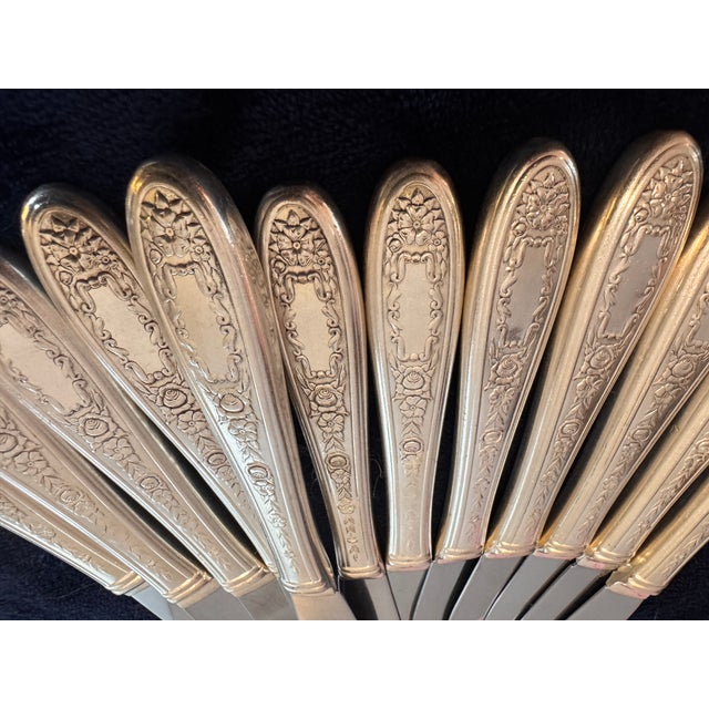 1960s Art Deco Dinner Knife Mildred Silverplate, 1936 by National Silver Co - 12 Pcs For Sale - Image 4 of 16