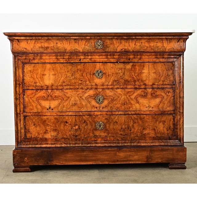 French 19th Century Louis Philippe Marble Top Commode For Sale - Image 4 of 11