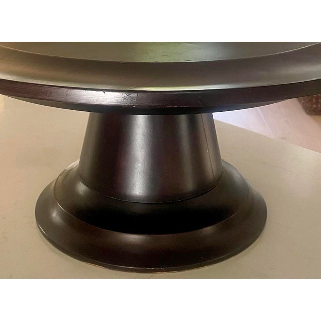 Wood Mid 20th Century Ebonized Wood Pedestal Tray Centerpiece X-Large For Sale - Image 7 of 7