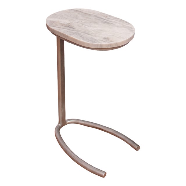Narrow Marble Top Side Table from Forzini For Sale
