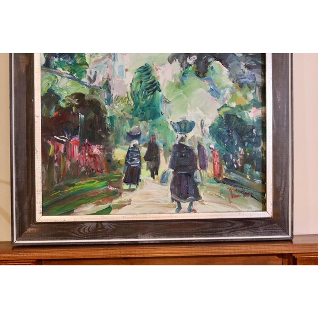 Modern Eric Lo Ohlqvist, Southern Village, 1960s, Oil on Canvas, Framed For Sale - Image 3 of 11