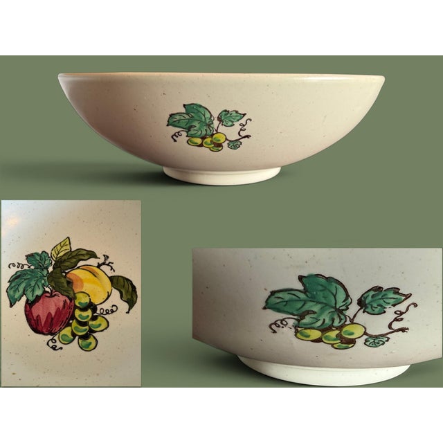 Metlock Pottery Vintage Metlox Poppytrail Provincial Large Serving Bowl-California Pottery-Fruit For Sale - Image 4 of 11