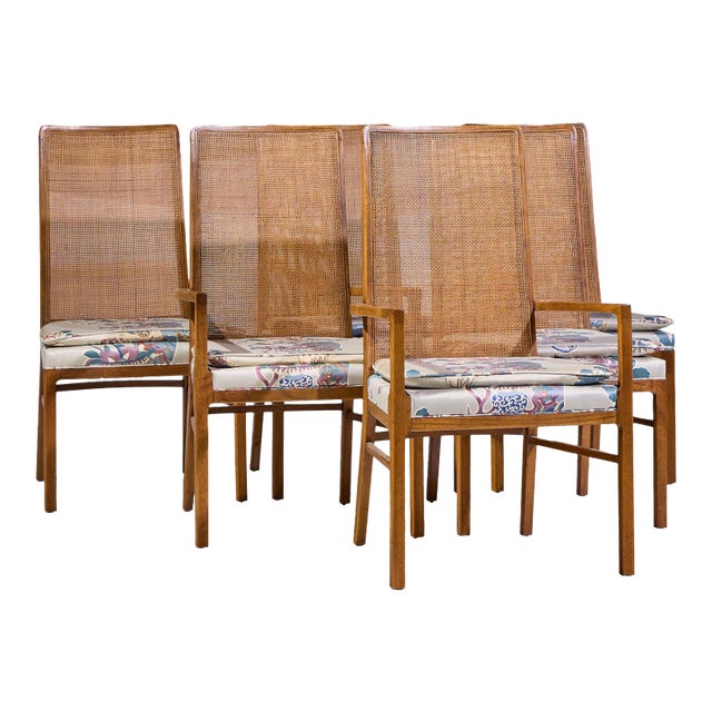 Founders Style Mid Century Oak and Cane Dining Chairs - Set of 6 For Sale