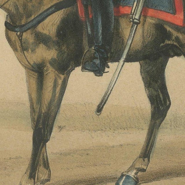 Beige José Villegas, Officers with Sabres, 1861, Lithograph For Sale - Image 8 of 12