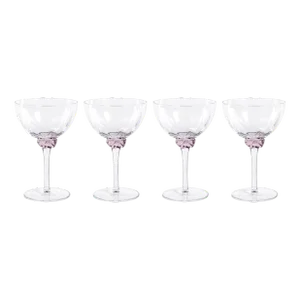 Cambrai Martini / Cocktail Optic Glasses, Set of 4, Blush