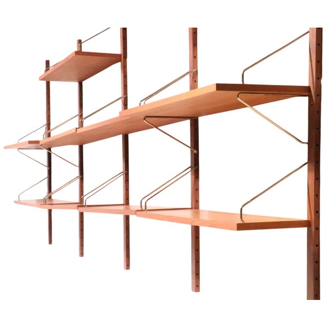 Mid Century Danish Modern Wall Shelf Unit After Cadovius C. 1950/60's For Sale - Image 12 of 18