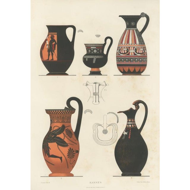 Albert Genick, Greek Jugs with Winged Figure, 1883, Lithograph For Sale - Image 3 of 9