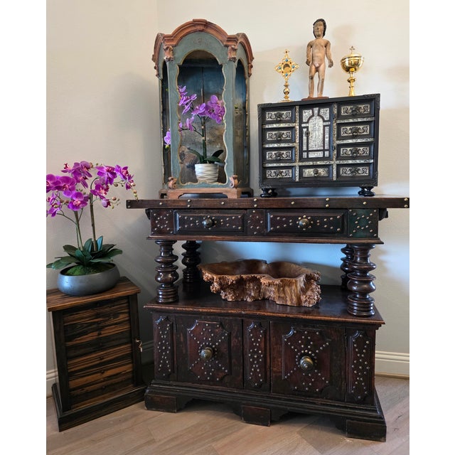 18th Century Italian Venetian Rococo Period Carved Polychrome Painted Wood Niche Shrine For Sale - Image 18 of 18