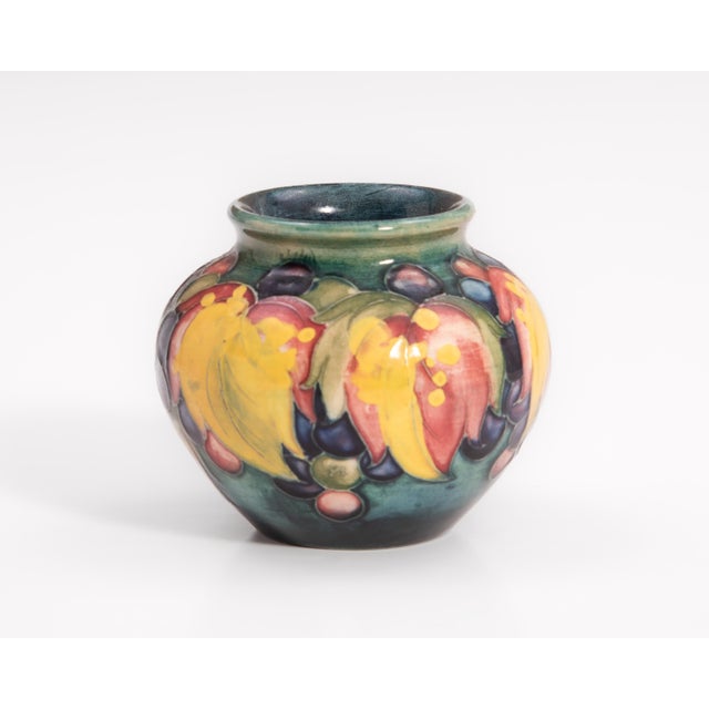 Vintage William Moorcroft Leaf and Berry Pattern Art Pottery Cabinet Vase Arts & Crafts For Sale - Image 10 of 14